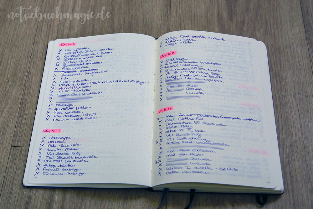 Simples Daily Log im Bullet Journal