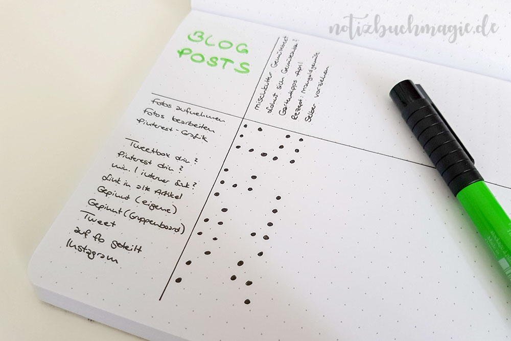 Wiederkehrende Aufgaben im Bullet Journal organisieren