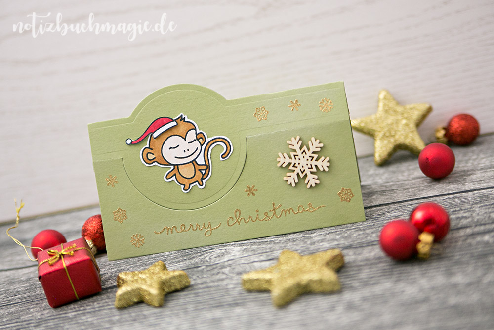 DIY-Weihnachtskarte mit goldenem Embossing